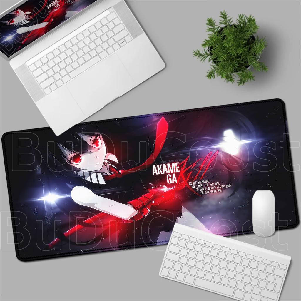 Anime Akame Ga Kill Mouse Pad Natural Rubber Big xmm Esports Keyboard Pad NonSlip Desktop Setup Edge Lock Desk Mat Gift