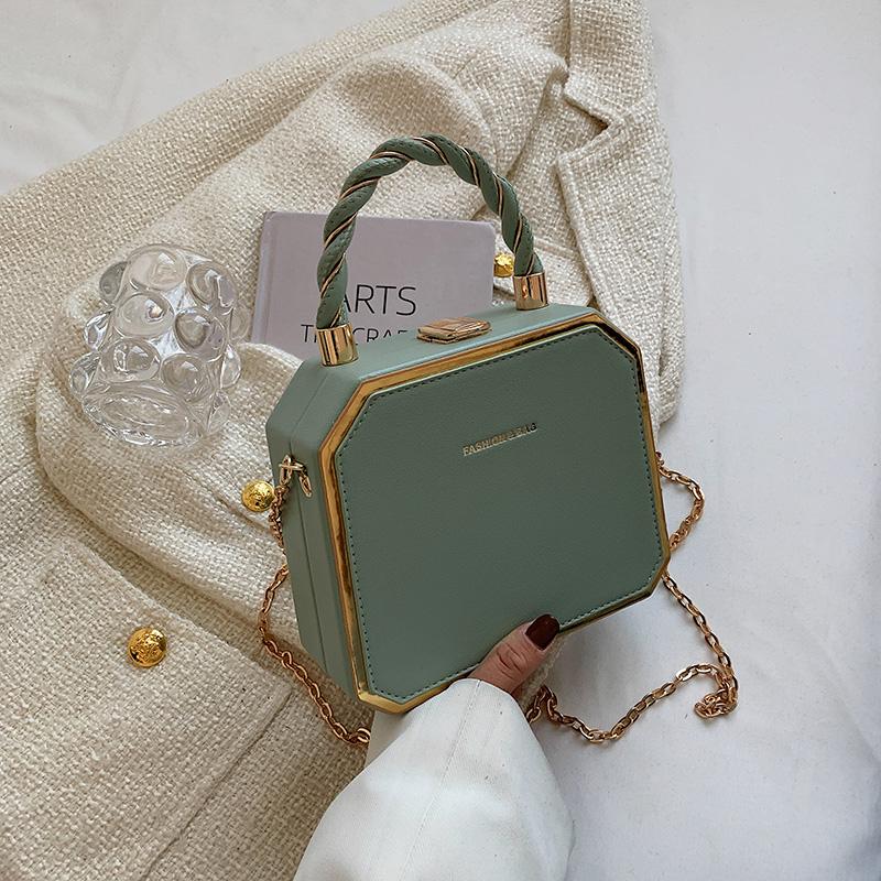 Hard Box Shape PU Leather Crossbody Bag with Short Rope Handle for Women 2026 Shoulder Handbags and Purses Lady Travel Cute Tote KTY