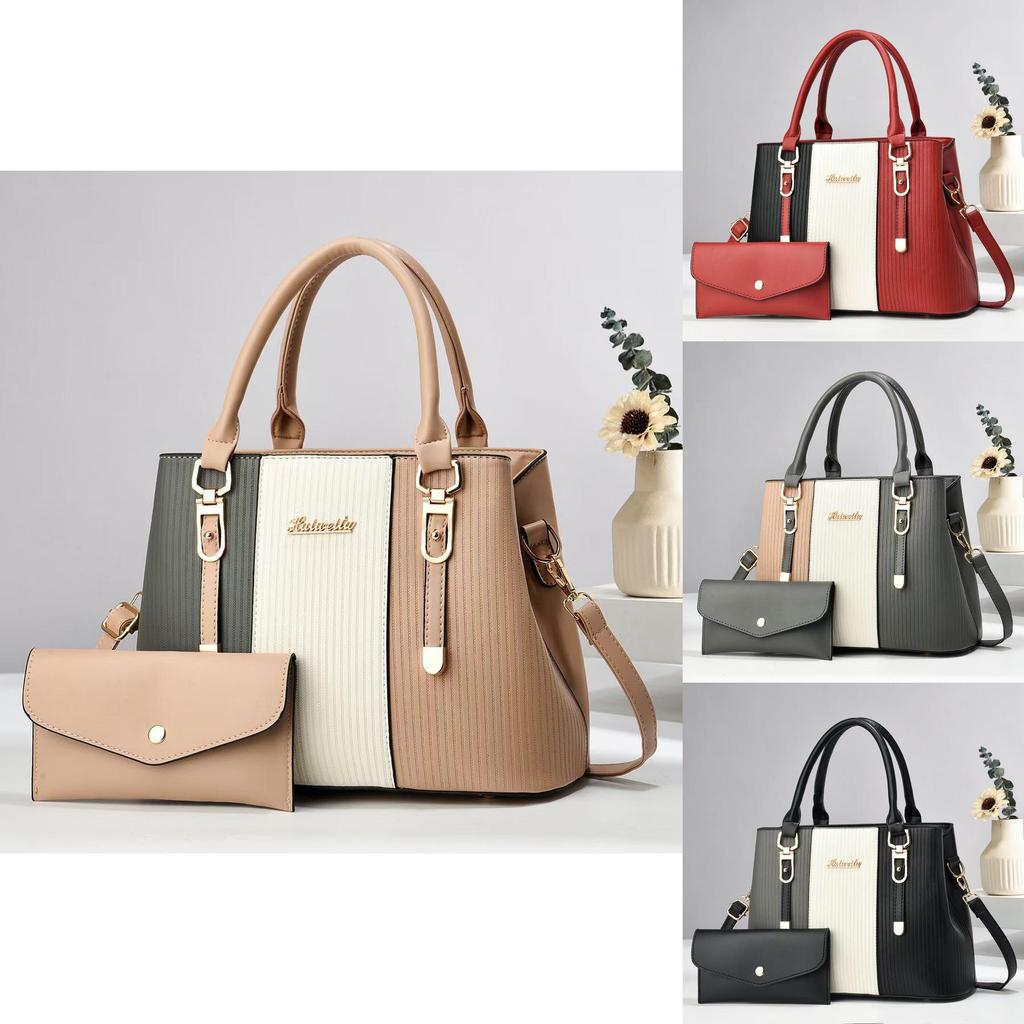Elegant And Spacious Mother And Child Bag In Modern Striped Color Block Style For Women