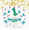 Darling Souvenir White Birthday Invitation Card 28 Pcs Fill or Write In Blank Invites Printable Party Supplies 5 x 7