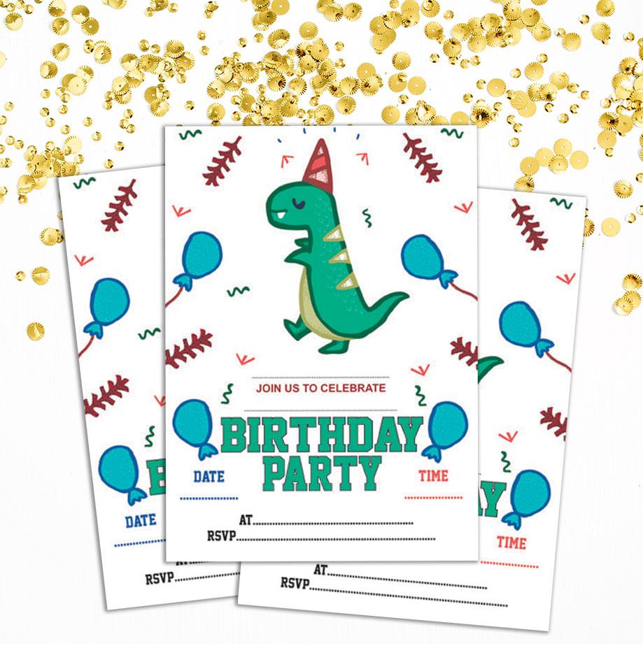 Darling Souvenir White Birthday Invitation Card 28 Pcs Fill or Write In Blank Invites Printable Party Supplies 5 x 7