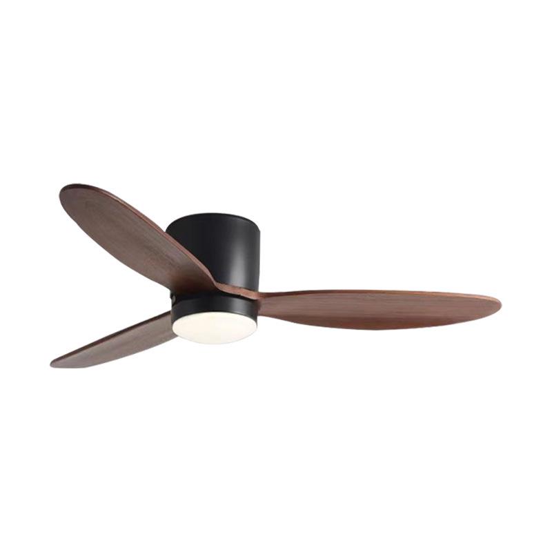 Simple Wooden Ceiling Fan Light for Living Room, Bedroom, or Restaurant with Integrated Lighting and Wooden Fan Blades
