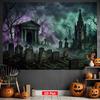 [2D Flat] 1 piece, spine-energizing Halloween banner, tombstone and mausoleum fog pattern, terrifyingzyc