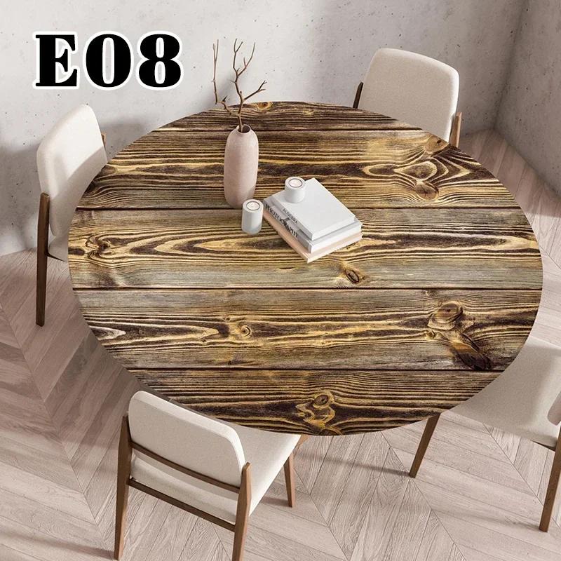 60/90/120Cm Wasserdichte Runde Tischdecke Ölfest Tischschutz Einstellbar Küche Esszimmer Hochzeitsparty Tischdecke Heimdekoration