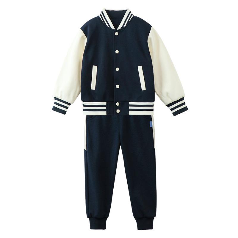 Primary School Three-Piece Baseball Uniform Set for Spring and Autumn - First Grade and Kindergarten.