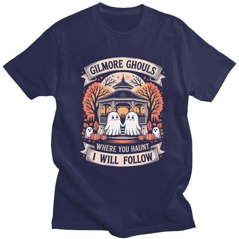 Gilmore Ghouls Where You Haunt I Will Follow T Shirt Unisex Short Sleeves Halloween Tee Shirt Loose Fit Pure Cotton Tee Tops