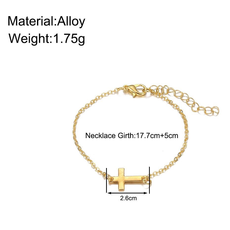 Hot Selling New Crucifix Horizontal Sideways Cross Charm Bracelets for Women Stainless Steel Bridesmaids Gift