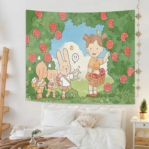 Fresh Field Spring Outing Style Decorative Tapestry Bedroom Living Room Tapestry Home Wall Decoration Tapestry