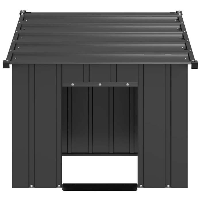 VidaXL Niche pour chien avec toit noir 83x130x85 cm acier galvanisé, cage de chien, abri pour chien, cage pour animaux de 4100915