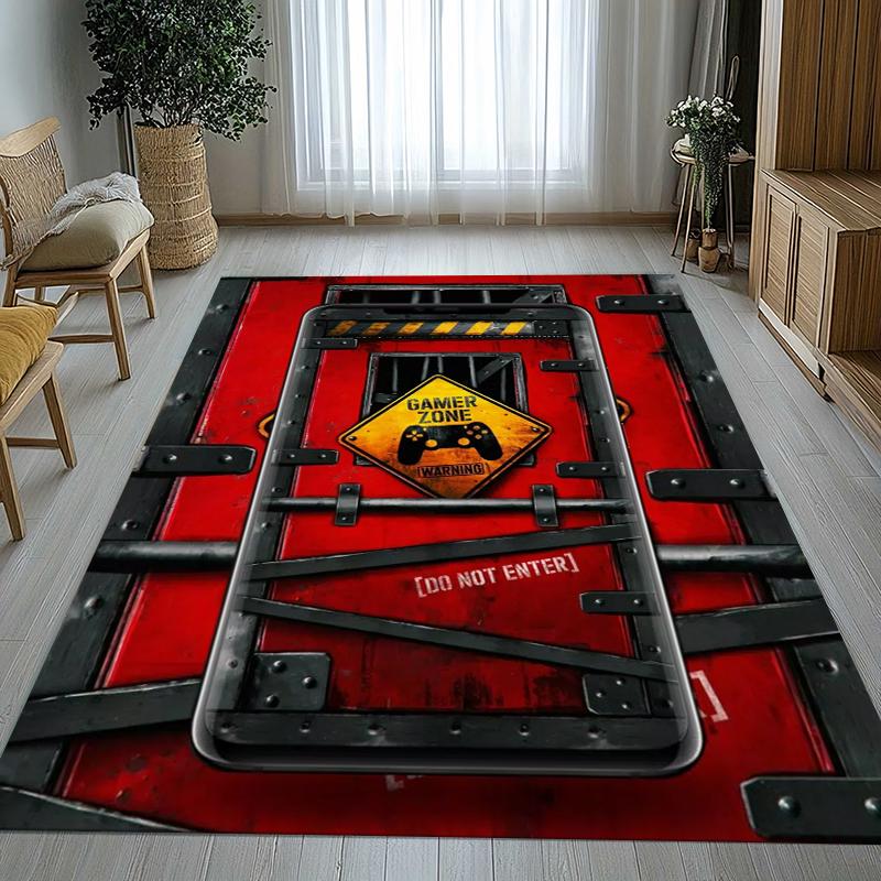 

Cartoon Game Gamer Zone Controller Logo Living Room Non-Slip Area Rug Soft Carpet for Bedroom Playroom Sofa,Home Decor Doormat 40x60cm