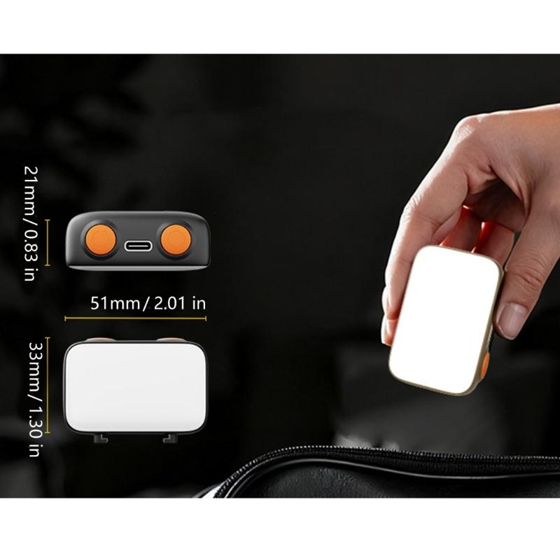 LED Video Light Fit for Pocket 3 Action Camera Adjustable Brightness Portable Type C Rechargeable LED Fill Light