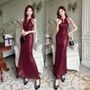 Evening Dress Women's Highend Banquet Temperament Heavy Industry Fishtail Long Dress Light Luxury Niche Highend Annual Meeting Host Engagement