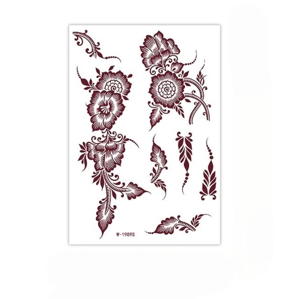 Red Mehndi Stickers Henna Tattoo Stickers Lace Fake Tattoo Red Henna Tattoo Decals India Mehndi