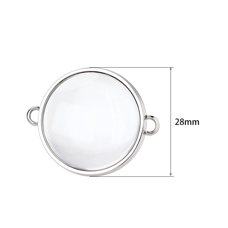 15pcs Curved Glass Living Locket Pendant Floating Locket Necklace For Women Stainless Steel Jewelry Making Reliquary Medallion