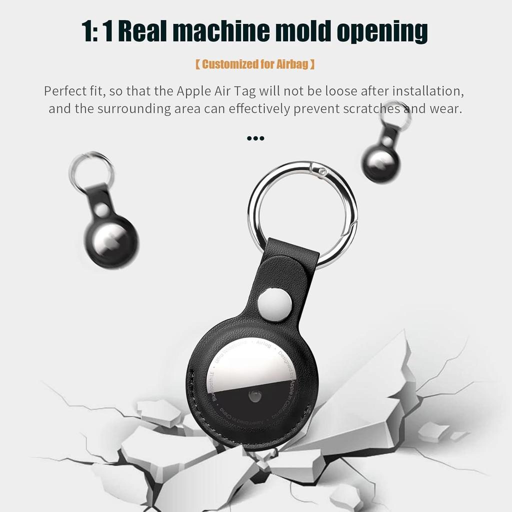 Für Apple Airtags Schlüsselanhänger Hülle Abdeckung Wasserdichter Schlüsselanhänger Ring PU Anti-Lost Gepäckanhänger Zubehör Schlüssel für Airtag Stoßstange Schale
