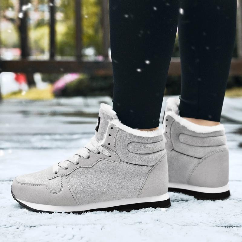 Mode Damstövlar Bekväma Vinterskor Damstövlar Varma Vinter Sneakers Snöstövlar Vattentäta Vinter Unisex Ankelstövlar Herrskor