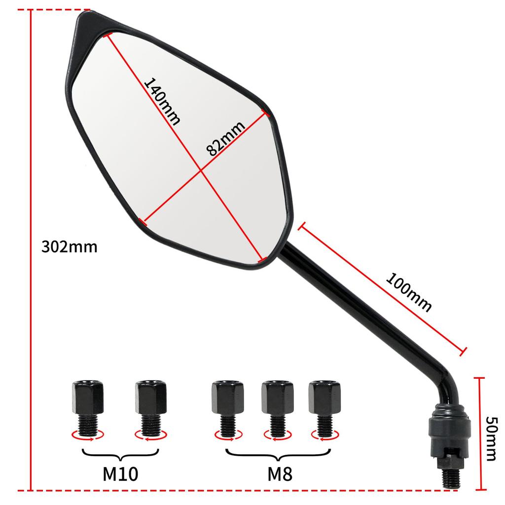 Universal motorcycle mirrors compatible with and including and 10mm and compatible with both reverse and Fits SEROW and Suzuki Yamaha, Honda, Suzuki,