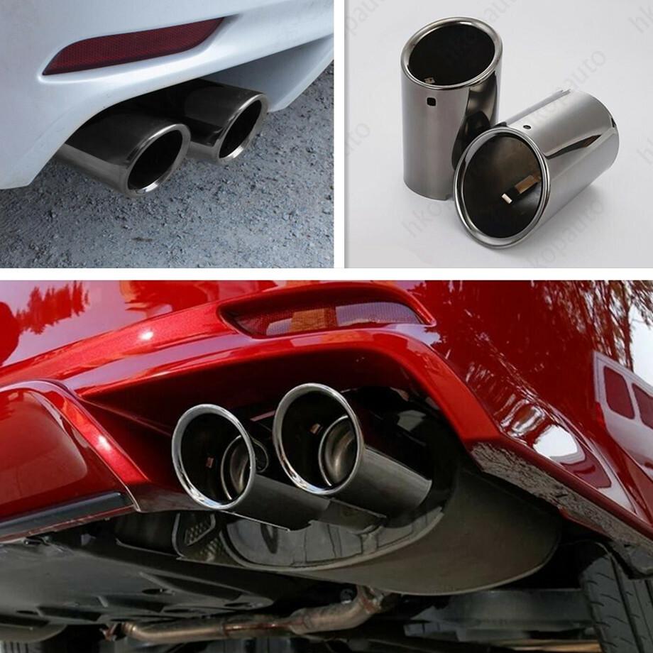 For 2018-2020 Toyota Camry Black Car Rear Round Exhaust Pipe Tail Muffler Tip 2P