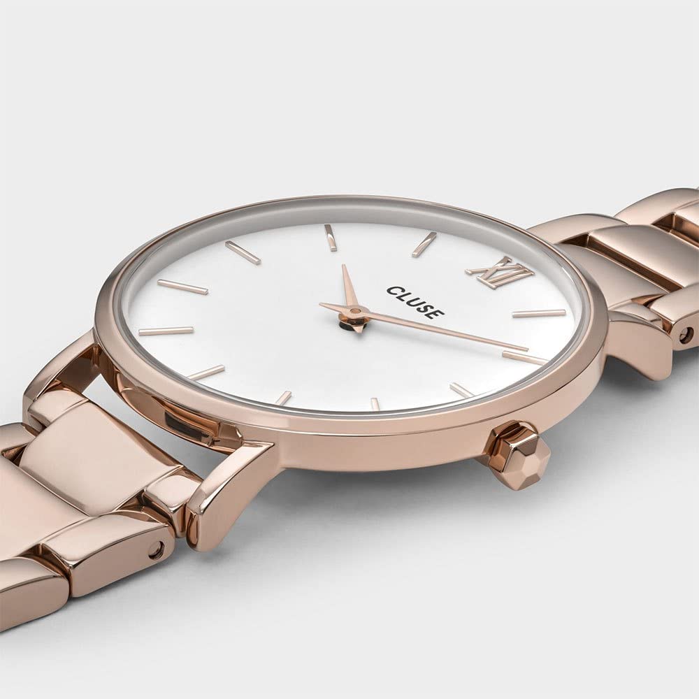 Authorized Dealer [CLUSE] Cluse Watch Women's CW0101203027 Minuit 3-Link Rose Gold White Rose Gold