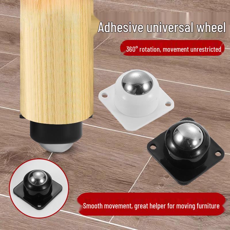 Universal Silent Swivel Chair Caster – Small Adhesive Roller Wheels