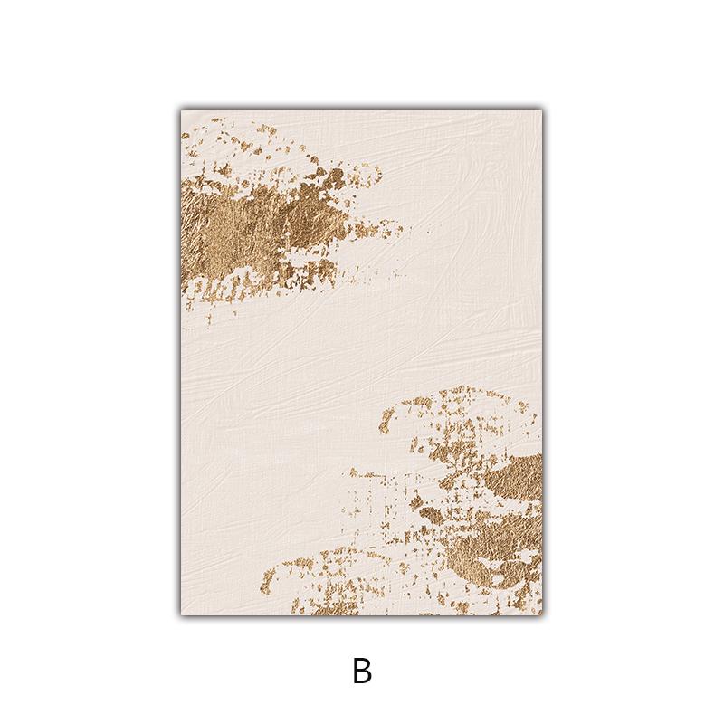Abstract Watercolor Pink Golden Rendering Modern Decorative Picture Canvas Wall Art Poster for Living Room Office Decor