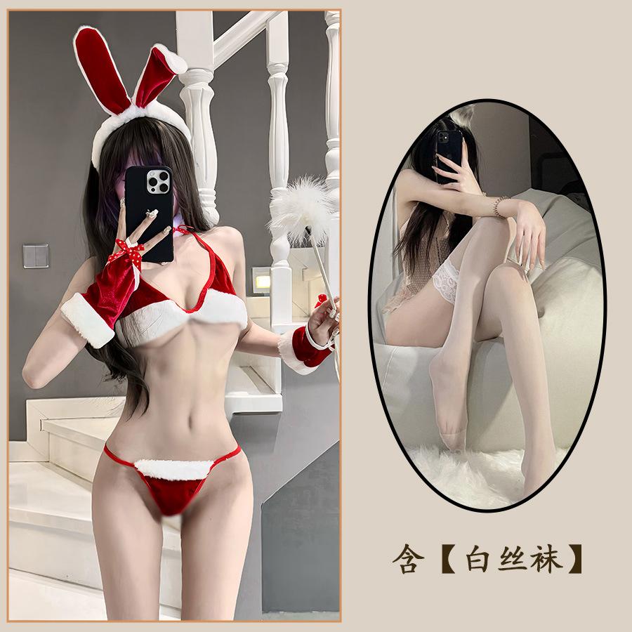 Sex Lingerie Sexy Bunny Suit Three-Point Christmas Uniform Female Seduction Bra Pajamas