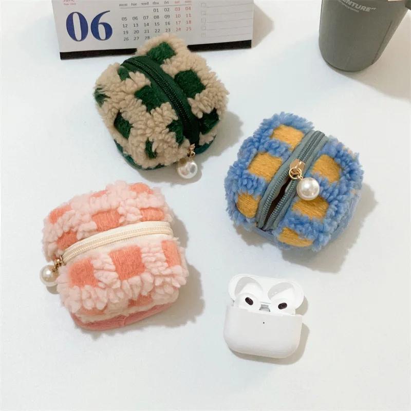 1 Piece Cute Earphone Case for Airpods Huawei Xiaomi Fashion Solid Color Wireless Earphone Case Universal Portable Cute Mini Bag