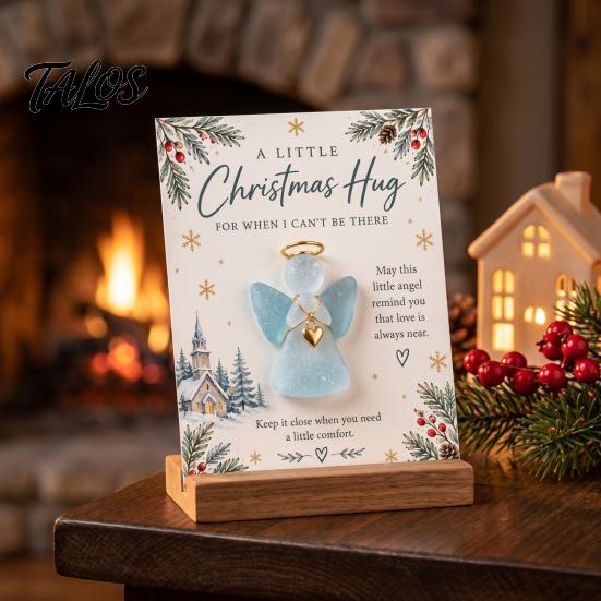 Thoughtful Little Gifts for Christmas Hug Pocket Card, Mini Festive Greeting Card Adorable Characters Decor with Envelope, Holiday Gift Tag