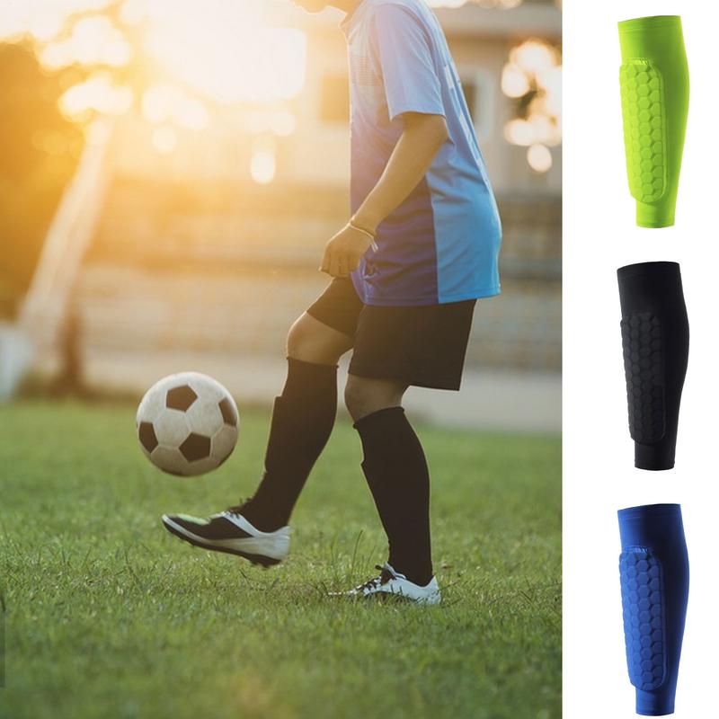 1pc Leg Sleeves Shin Guards Shock-resistant With Honeycomb Pad Support Sock Shin Protector Soccer gear Soccer Sports Legging