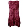 Summer Tie Dye Print V Neck Irregular Hem Sleeveless Plus Size T-shirt Top for Women