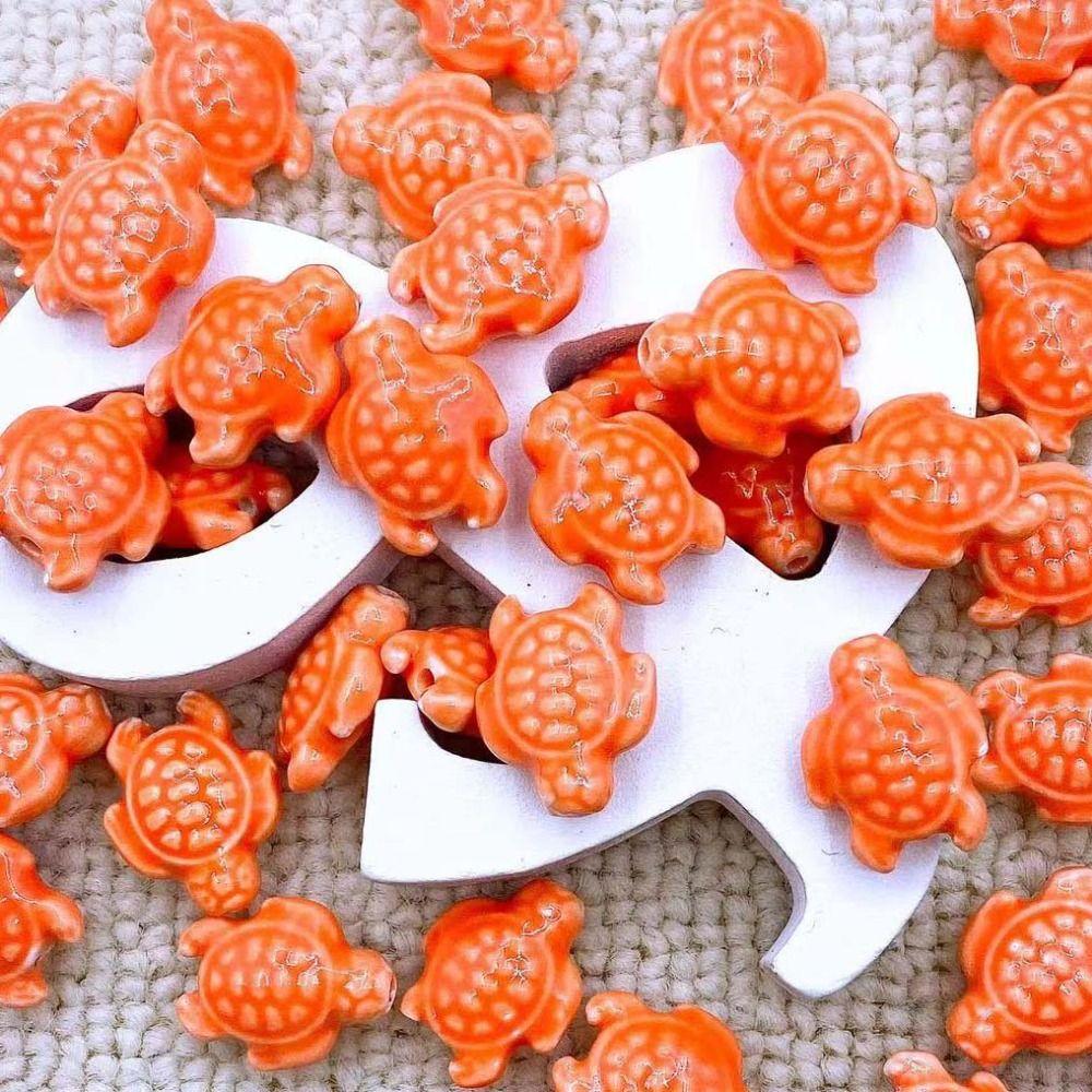 10pcs Handmade Craft Sea Turtle Bead Ceramic Jewelry Making Material  Women