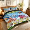 Smeshariki Bedding Quilt Set Quilt Cover Pillowcase Home Decoration Birthday Gift (1 * duvet cover + 2 * pillowcase, without core)