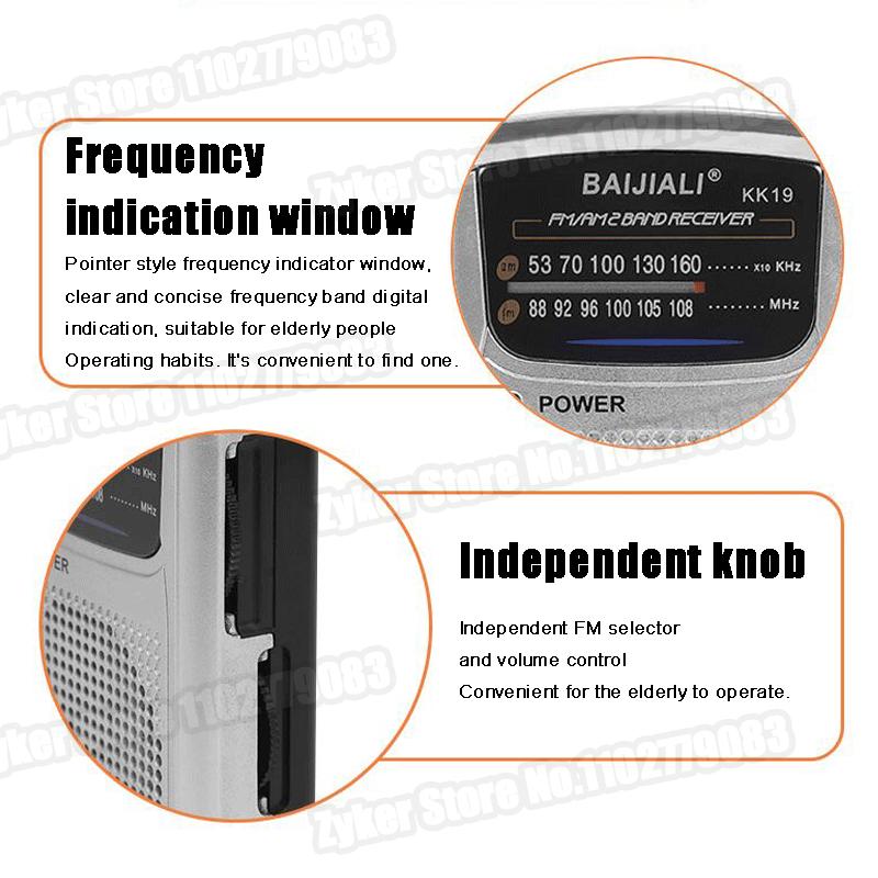 KK19 AM FM Radio Mini Portable Pocket Radio Dual Band With Telescopic Antenna Built In Speaker Retro A FM Radio Battery Operated