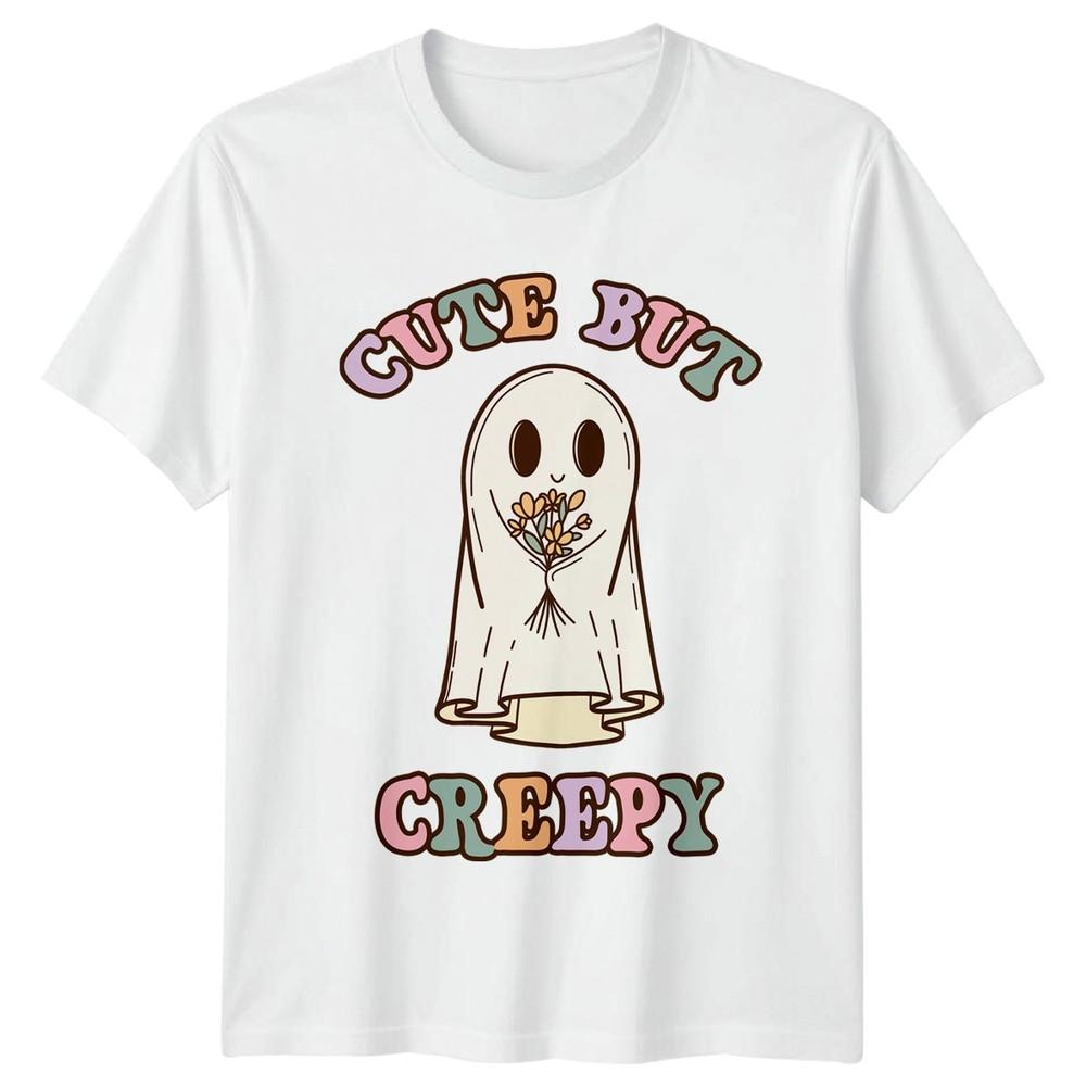 Cute But Creepy Unisexs TShirt Ghost Floral Halloween 2026 Gift For Her S
