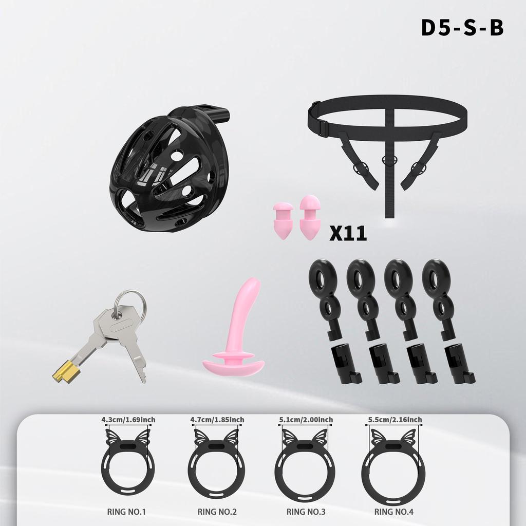 Male Chastity Cage with Wings and Bows Sissy Chastity Device for Man Penis Bondage Sex Toys Lightweight Penis Cage