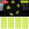 20pcs Car Wheel Hub Reflective Sticker 3d Stereo Tire Decorative Strips Night Warning Luminous