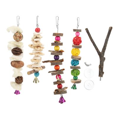 Parrot Chew Toys Multicolored Natural Bird Cage HangingToy for Conures Parakeets Cockatiels Lovebirds African Grey