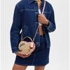 COACH Heart 16 Heart-shaped design zipper closure, cow leather and PVC leather, shoulder crossbody bag, mini, women's khaki