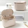 Small Trash Can Stylish Large Opening Press Type Lightweight Desktop Trash Bin for Countertop Vanity Top Office Bedroom Kitchen