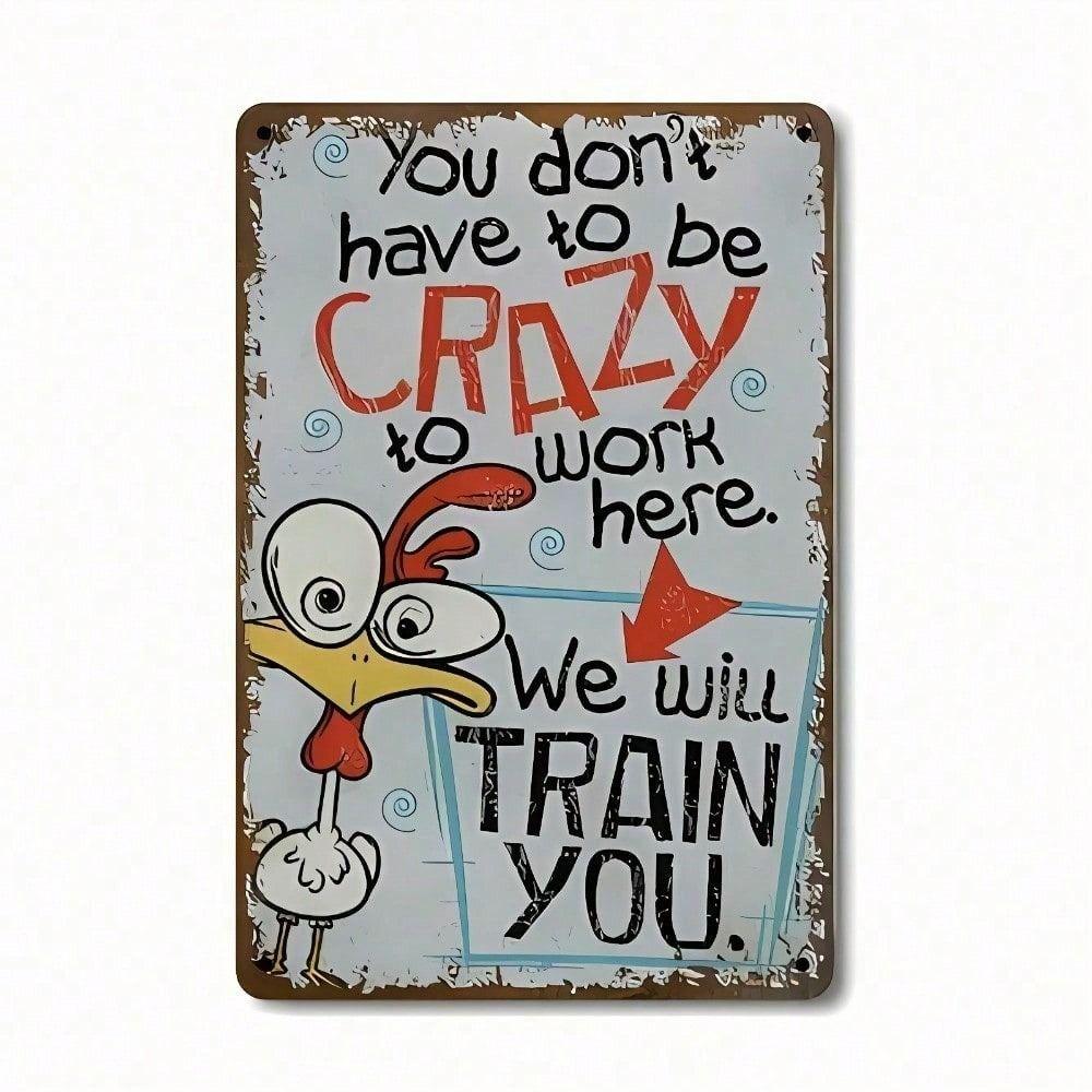 Retro Vintage Chicken Metal Wall Sign for Kitchen