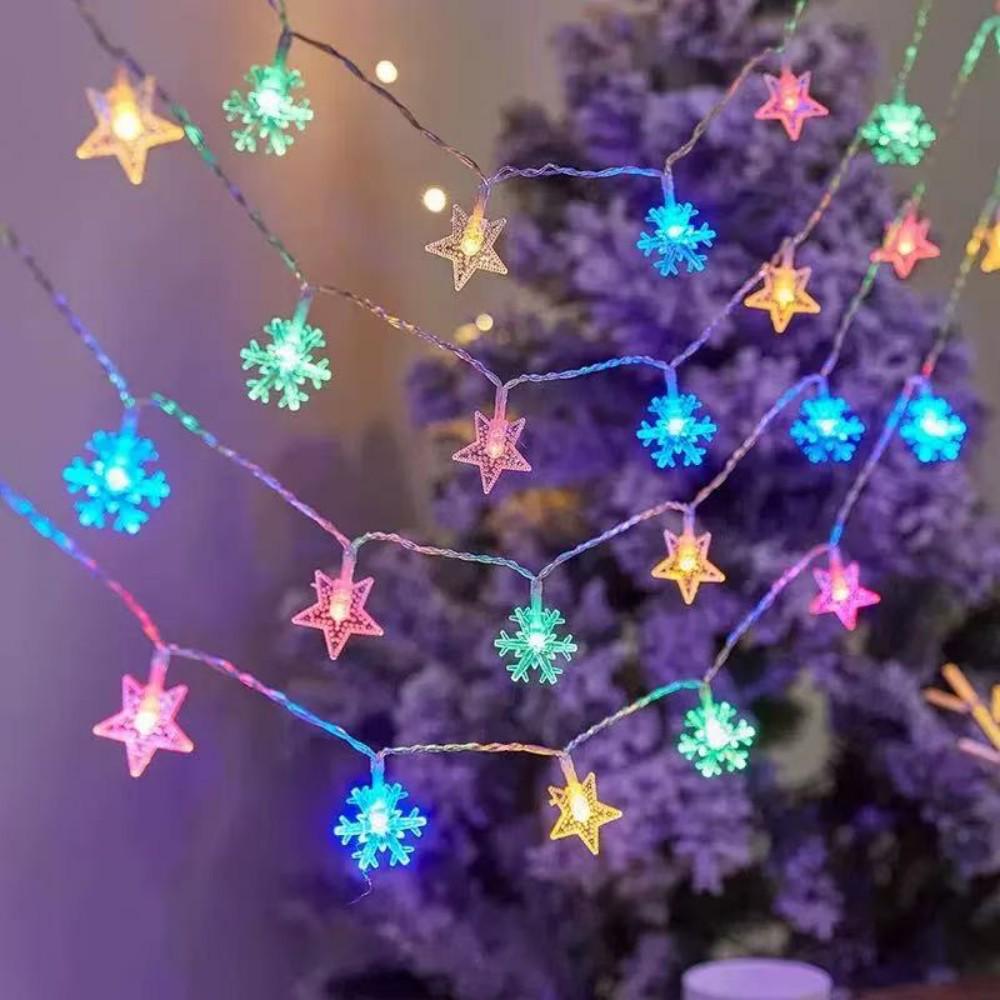 LED Christmas Reindeer & Snowflake String Lights for Courtyard Decoration