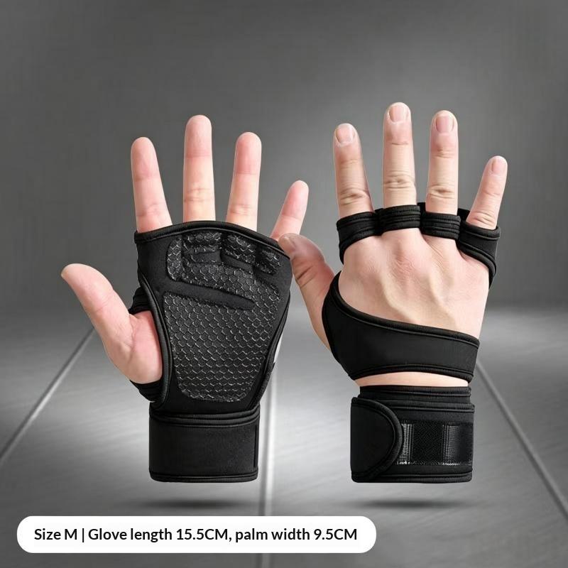 Breathable Polyester Weightlifting Gloves Half Finger Non-slip Wrist Protection for Home Gym Training
