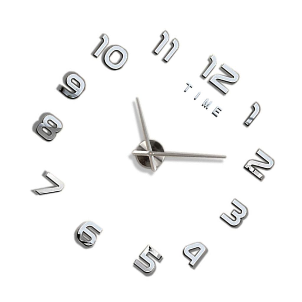 3D Number Large Wall Clock Silent Simple Fashionable Decorative Numeral Wall Clock for Living Room