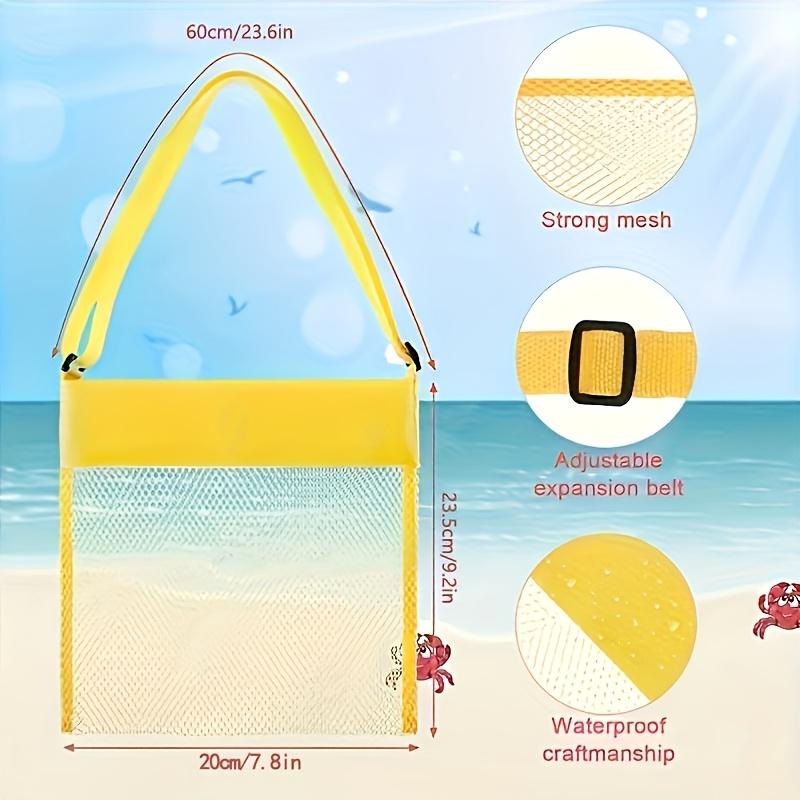 1pc Colorful Mesh Beach Tote Breathable Netting Design Perfect for Beach Toys, Shell Collecting, and Sand Digging - Ideal for Summer Pool Parties