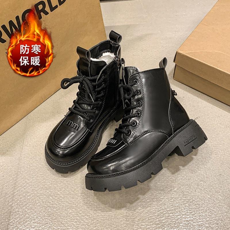Soft Leather Martin Boots Women's 2025 British Thick-soled New Velvet Warm Thickened Short Boots Winter Warm Leather Boots