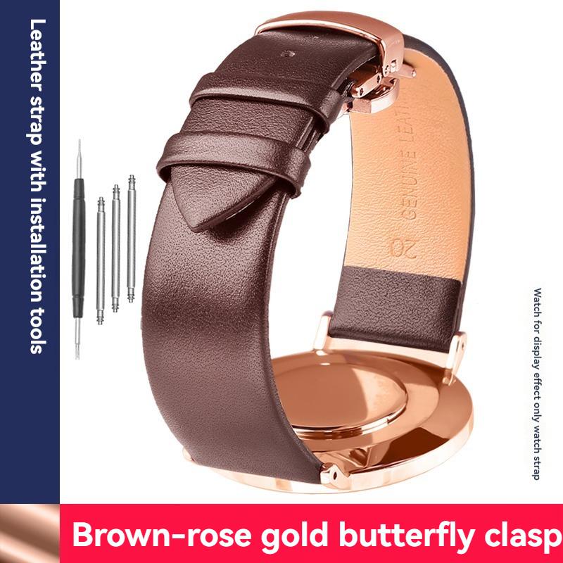 

Ultra-thin leather Watch strap For Tissot dw Longines ck Rossini Women s cowhide Watchband Black 12mm 14mm 15mm 16mm 18mm 20mm 12mm