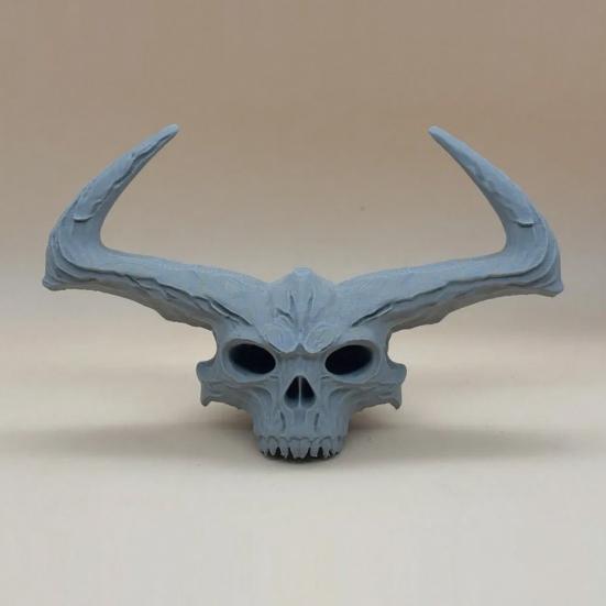 3D Printed Giant Skull Figurine Gothic Flame Giant Skull Statue Halloween Party Skull