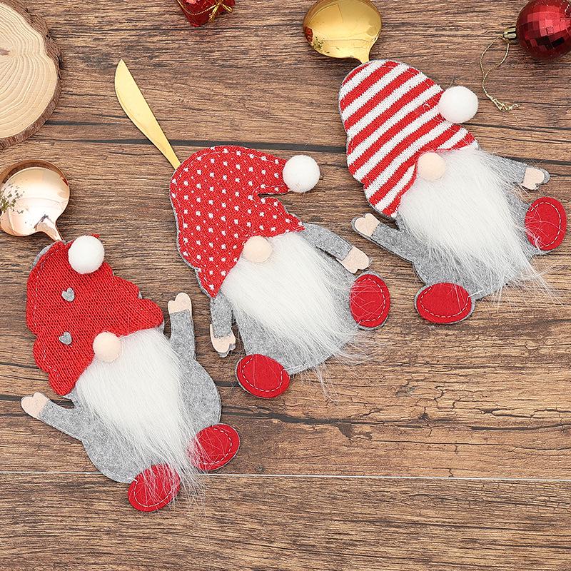 Festive Gnome Cutlery Sleeve - Christmas and New Year Table Ornament