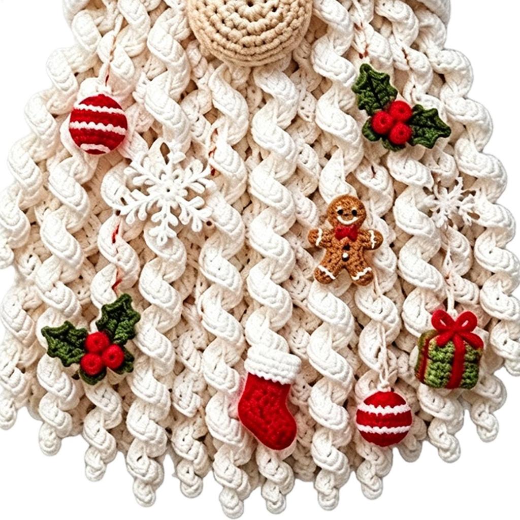 Crochet Kit Handmade Christmas Gnome Door Hanger Set DIY Crochet Door Hanger Kit for Home Indoor Christmas Decor