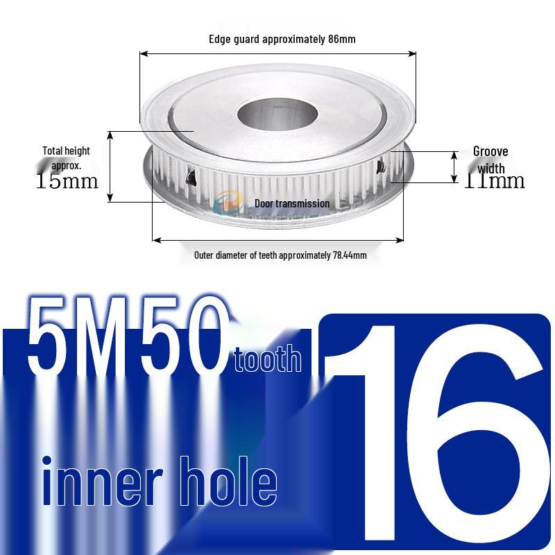 Dual-Sided Flat Timing Pulley: 5M50 Teeth, Width Options 11/16/21/27AF, Bore Size 8-30.
